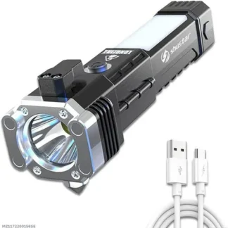 Rechargeable LED Torch Light Black Type-C