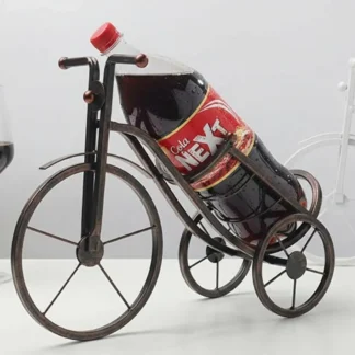 Vintage Tricycle Metal Bottle Rack for Home Decor