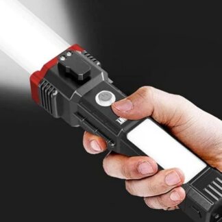 Rechargeable LED Torch Light Black ABS 1000mAh