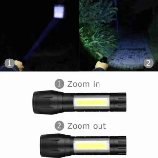 Type-C Charging LED Torch Light Zoom In Zoom Out