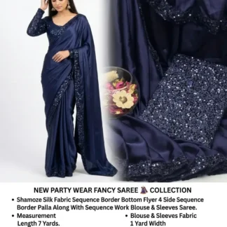 Shamoze Silk Sequence Saree Party Wear 7 Yard Length