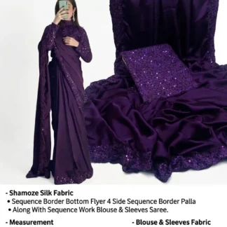 Shamoze Silk Sequence Saree Party Wear 7 Yards 1 Meter