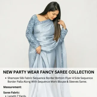 Shamoze Silk Sequence Saree with Blouse & Sleeves