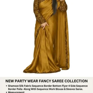 Shamoze Silk Saree with Sequence Work & 7 Yard Length