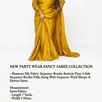 Shamoze Silk Saree with Sequence Border & Sleeves