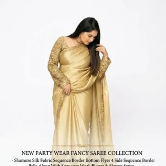 Shamoze Silk Sequence Border Saree Set 7 Yard Length