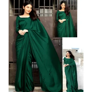Green Shamoz Silk Saree Set for Weddings Parties