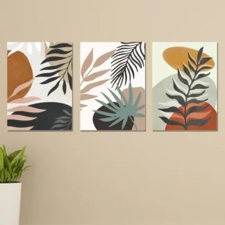 Set of 3 Abstract Wall Art Frames for Home Office Decor
