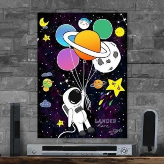 Astronaut Wall Art Frames for Home Office Decor