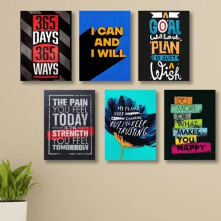 Set of 6 Motivational Wall Art Frames for Home Office