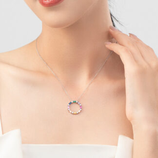 Pure Inlaid Color Zircon Clavicle Chain