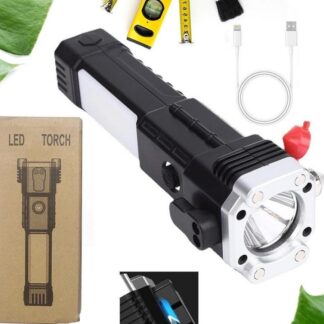 Rechargeable LED Torch with USB-C & Power Bank