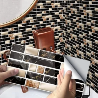 Modern 3D Quartz Wall Stickers 50 Pcs Multicolor