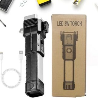 Rechargeable LED Torch 3W Black ABS