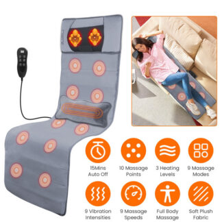 Full Body Electric Massage Cushion, Back Massage Mattress Chair Cushion With Neck Massage Pillow, With 10 Types Of Vibrating Motor Timers